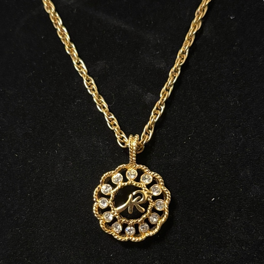NINA RICCI Gold Plated w/ Swarovski Crystals Necklace 22kt